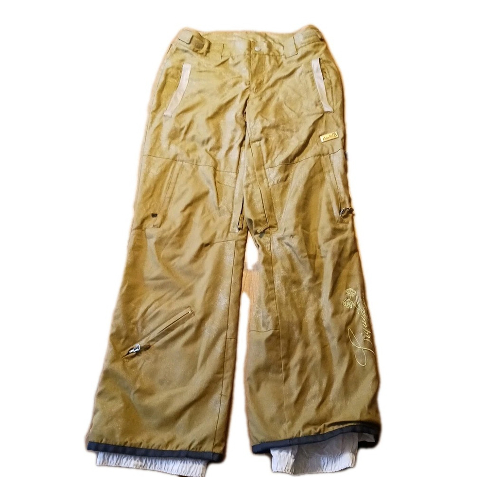 Liquid Freerider Womens Medium Gold Snowboard Ski Pants Nylon